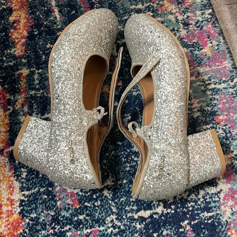 Bebe silver glitter sparkle Mary janes dress Shoes - Picture 5 of 7